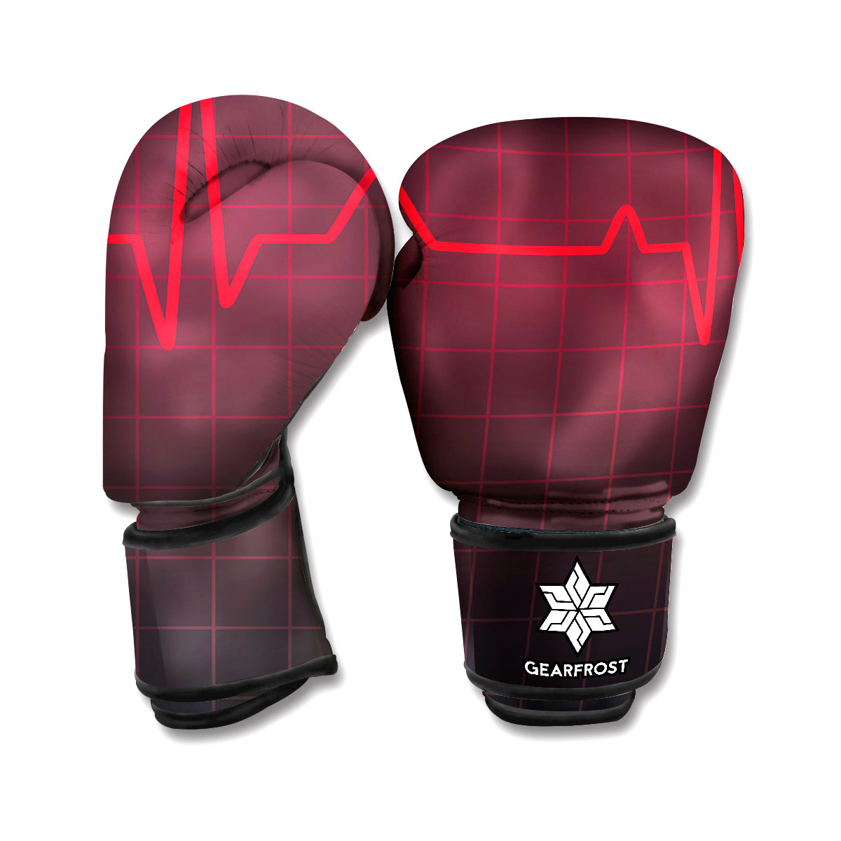 Red Heartbeat Print Boxing Gloves