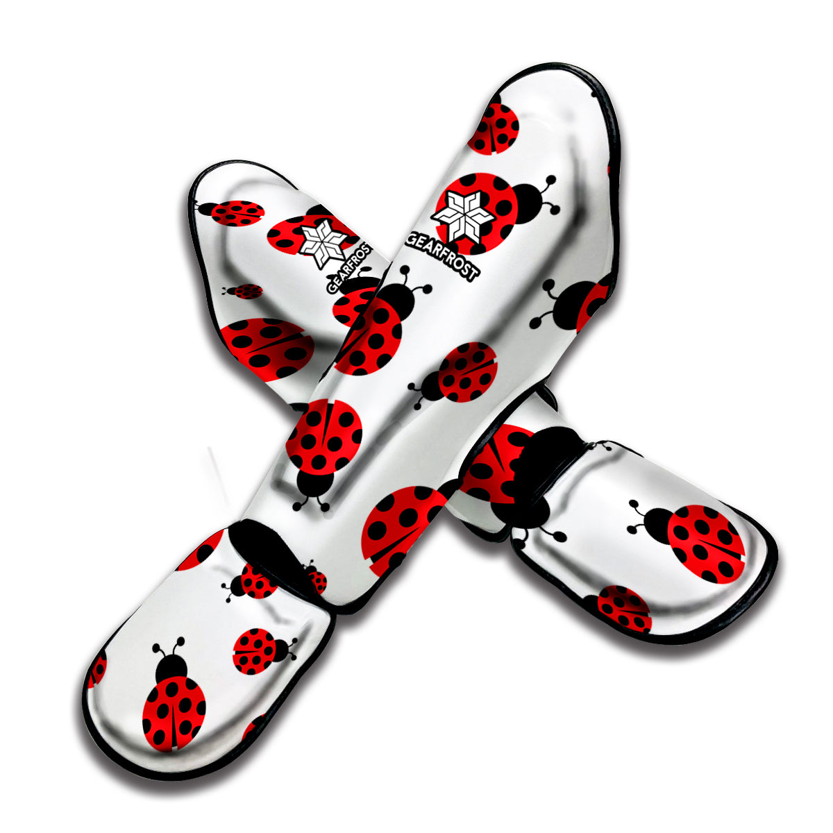 Red Ladybug Pattern Print Muay Thai Shin Guard