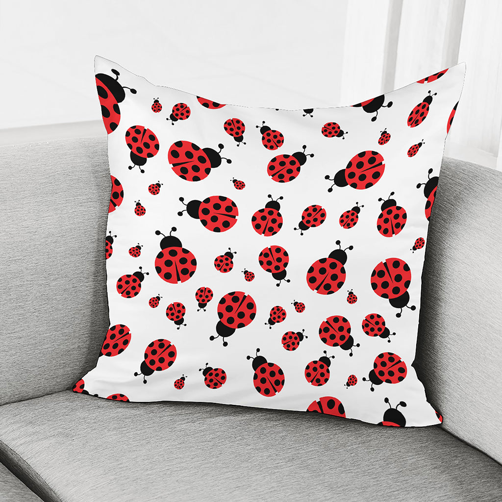 Red Ladybug Pattern Print Pillow Cover