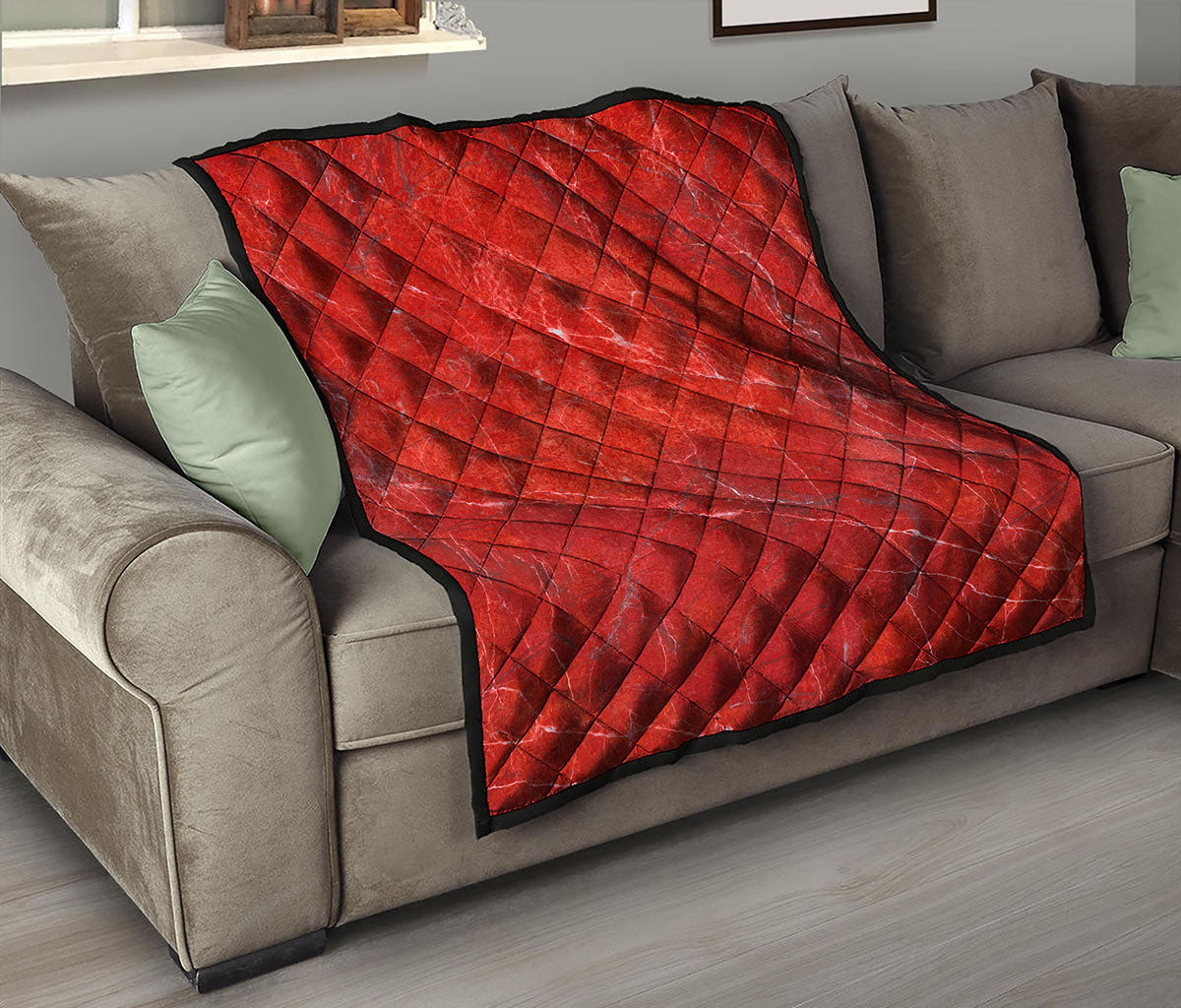 Red Marble Print Quilt