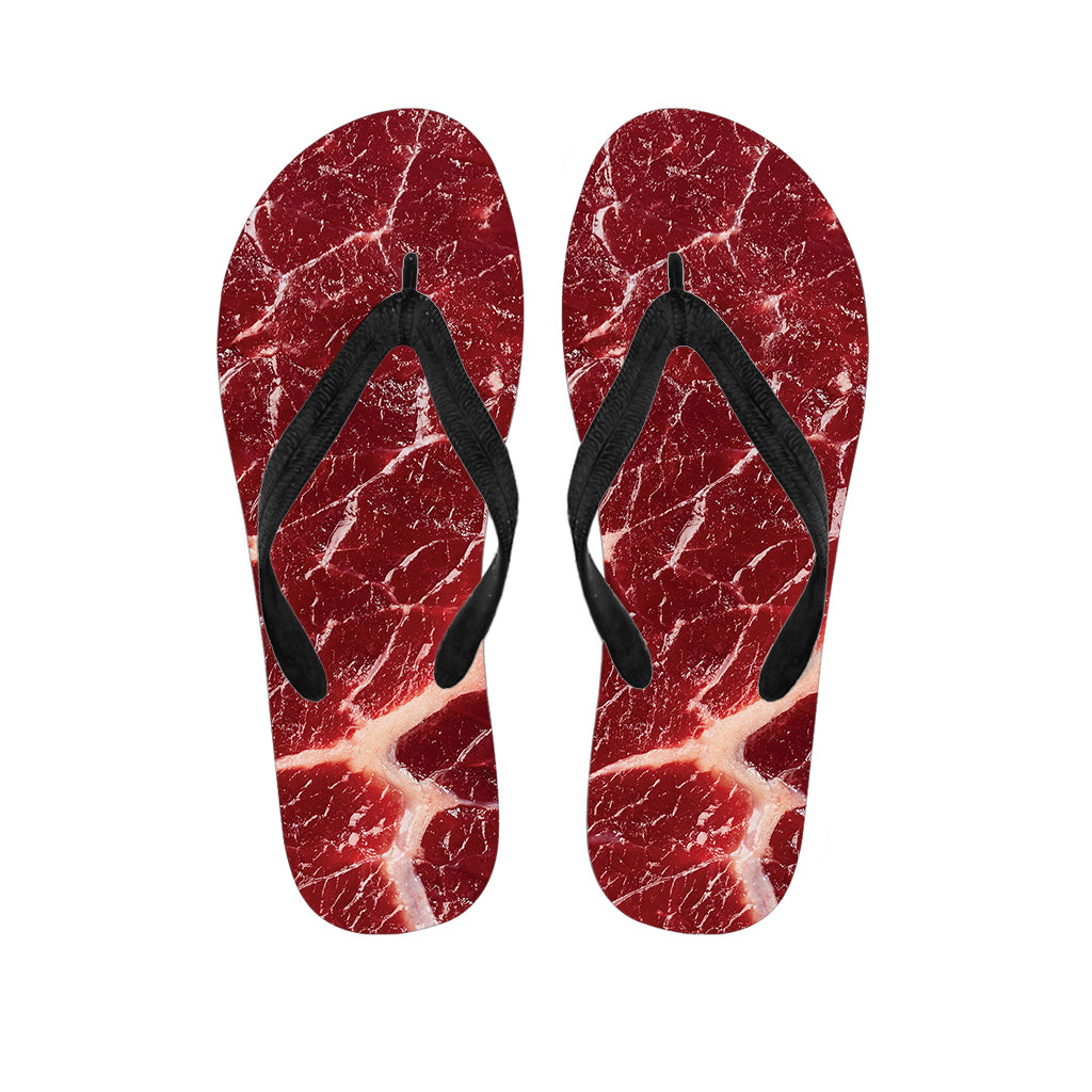 Red Meat Texture Print Flip Flops