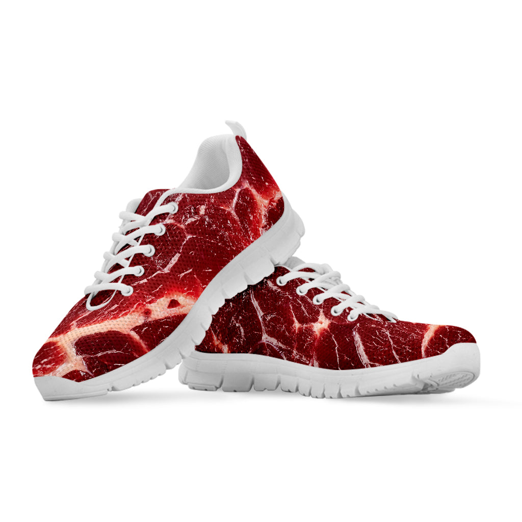 Red Meat Texture Print White Sneakers