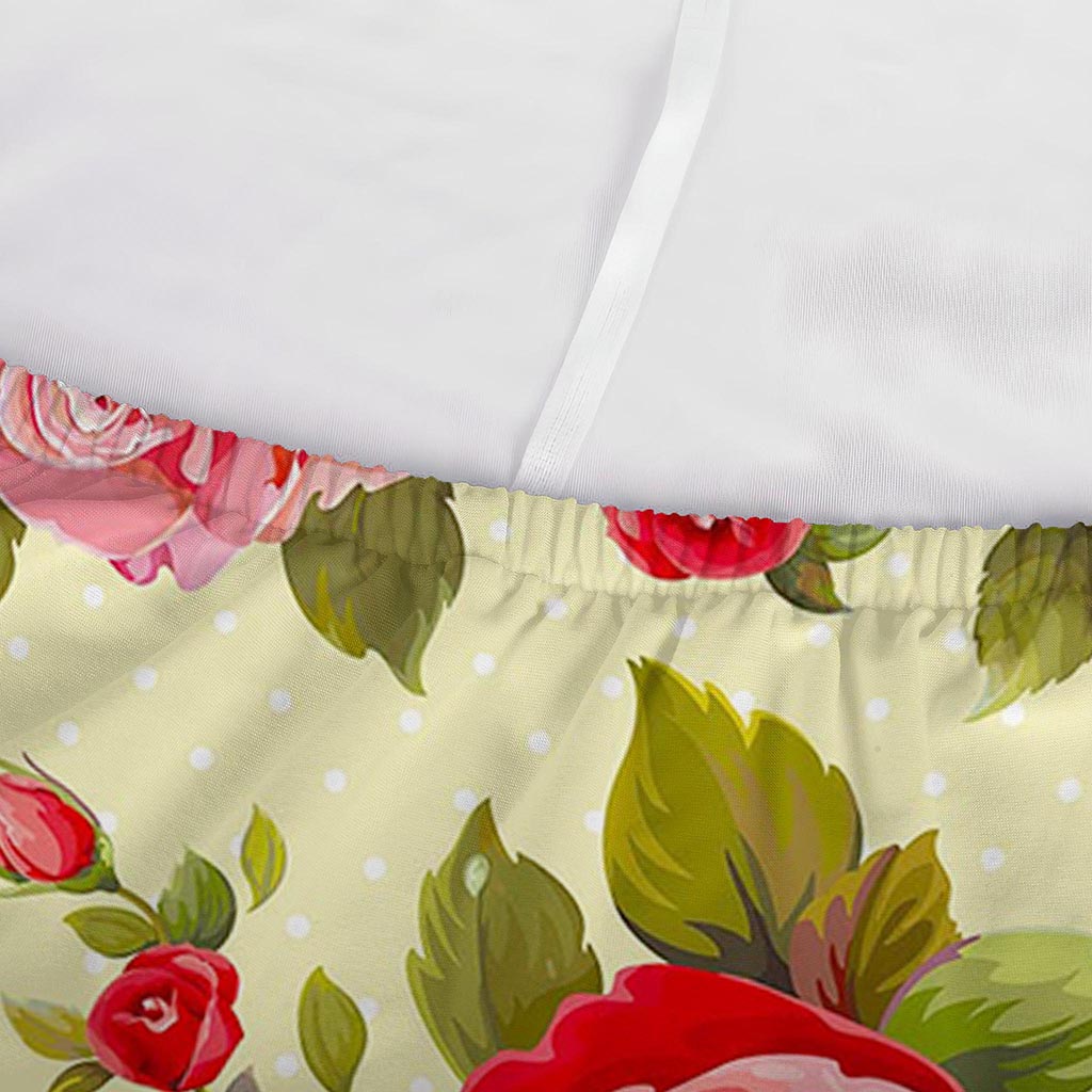 Red Pink Rose Floral Pattern Print Sofa Cover