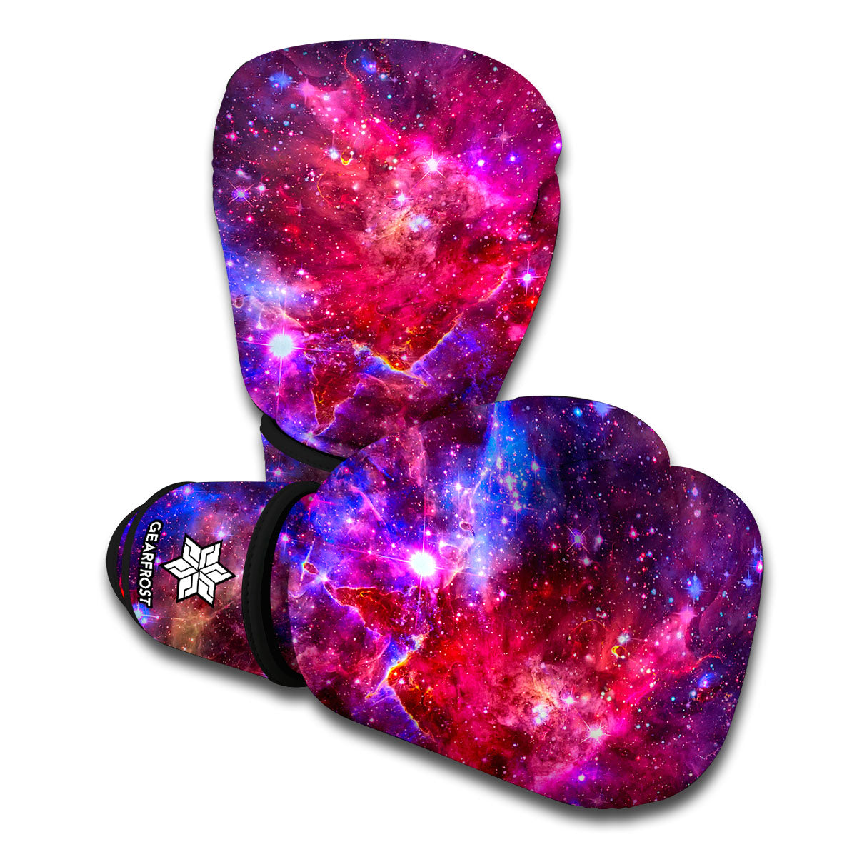 Red Purple Nebula Galaxy Space Print Boxing Gloves