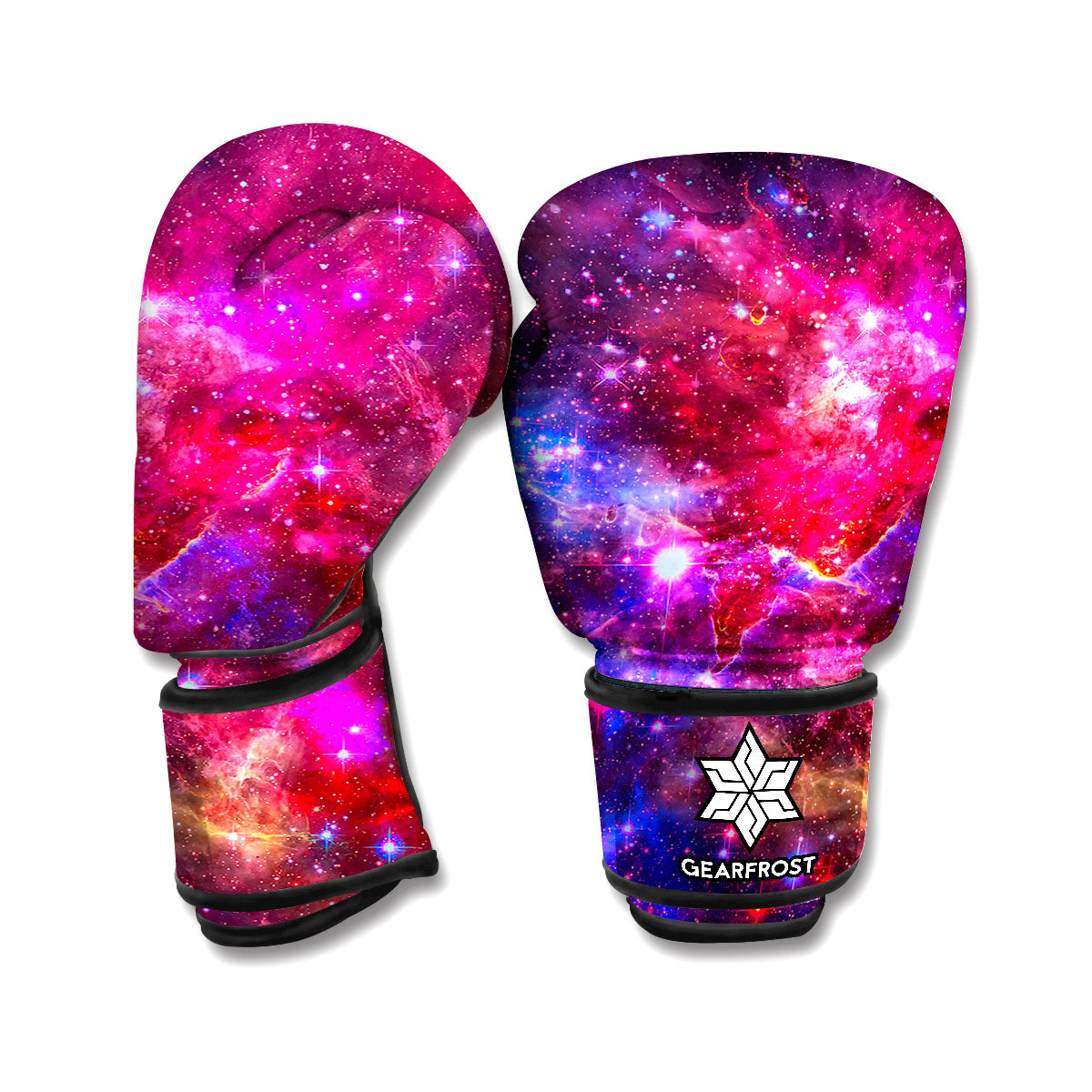Red Purple Nebula Galaxy Space Print Boxing Gloves