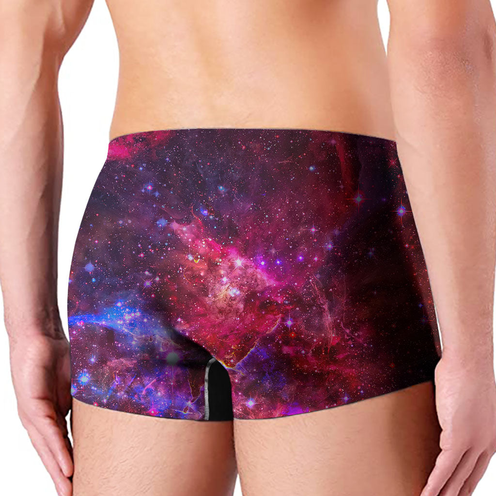 Red Purple Nebula Galaxy Space Print Men's Boxer Briefs