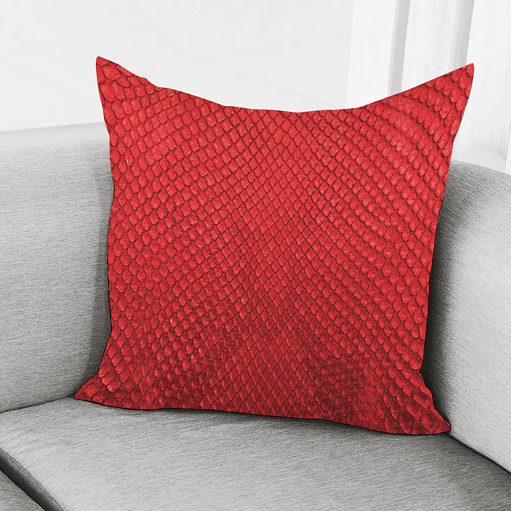 Red Python Snakeskin Print Pillow Cover