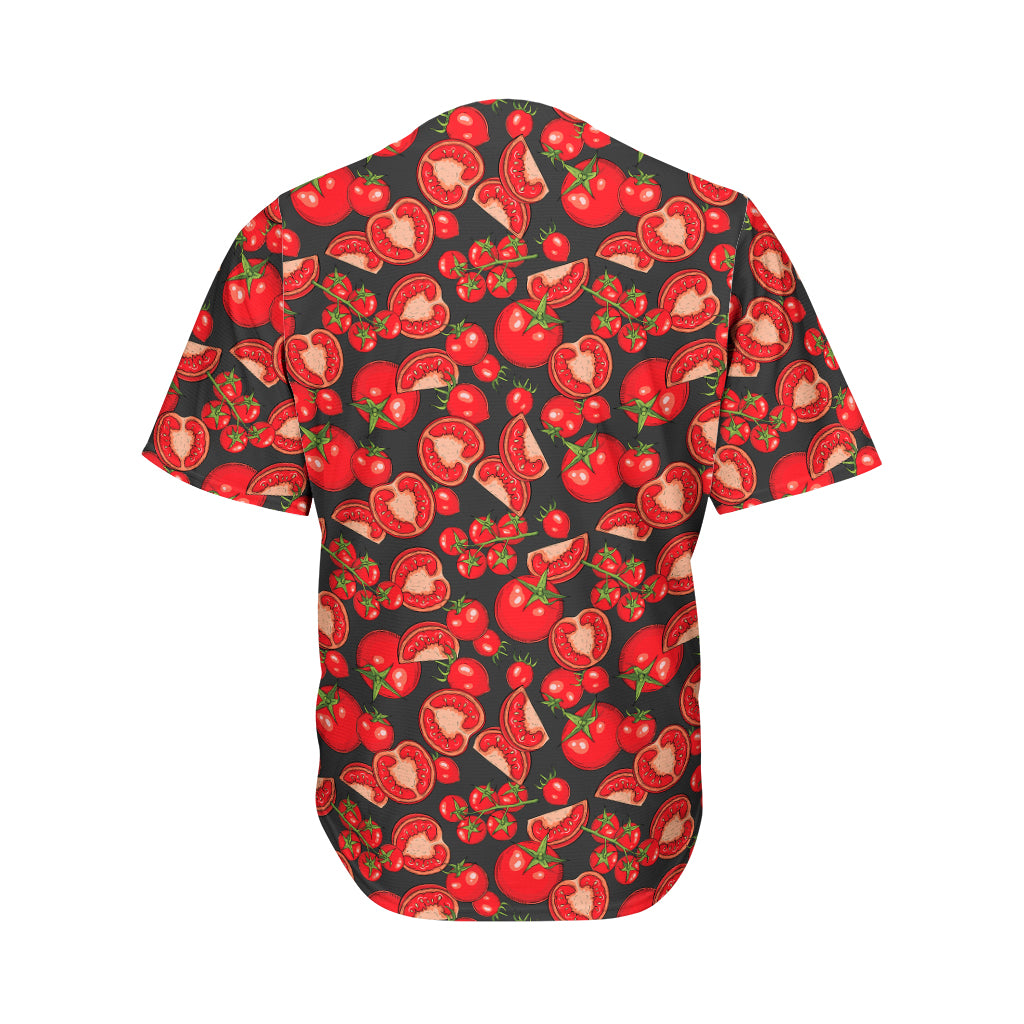 Red Ripe Tomatoes Pattern Print Men's Baseball Jersey