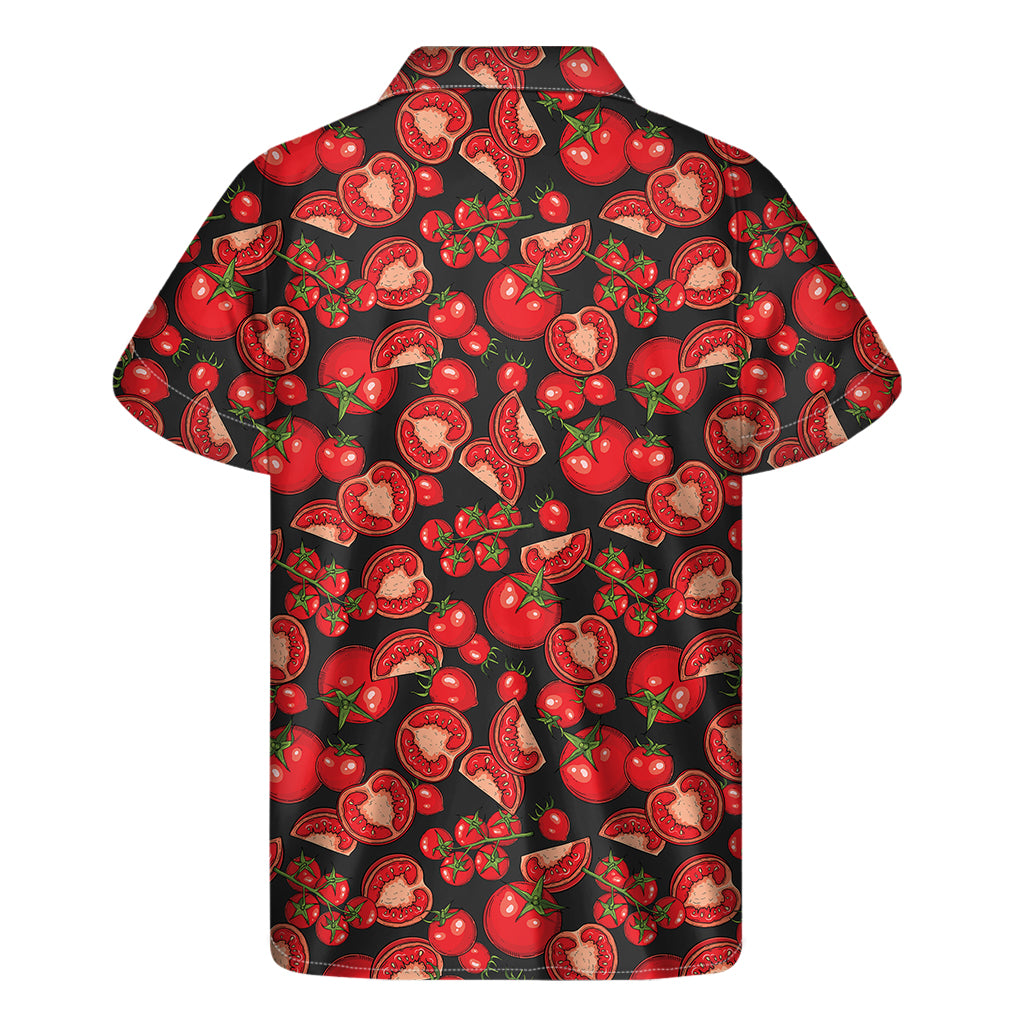 Red Ripe Tomatoes Pattern Print Men's Short Sleeve Shirt