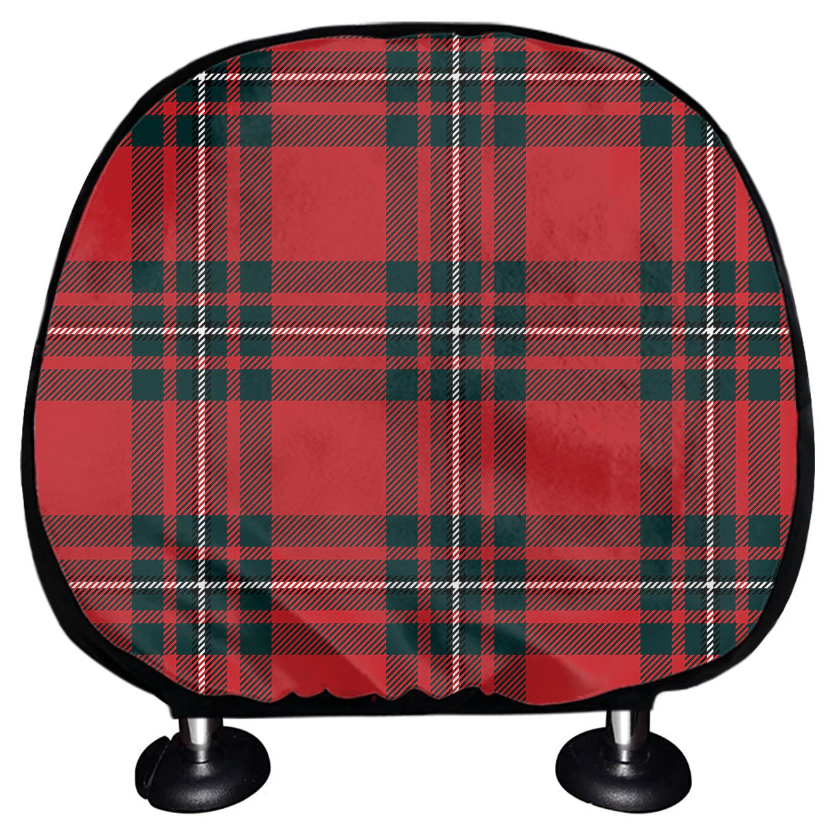 Red Scottish Tartan Pattern Print Car Headrest Covers