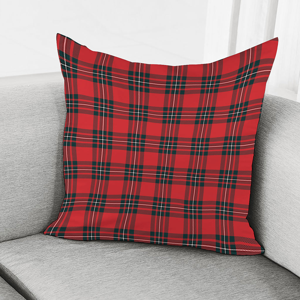 Red Scottish Tartan Pattern Print Pillow Cover