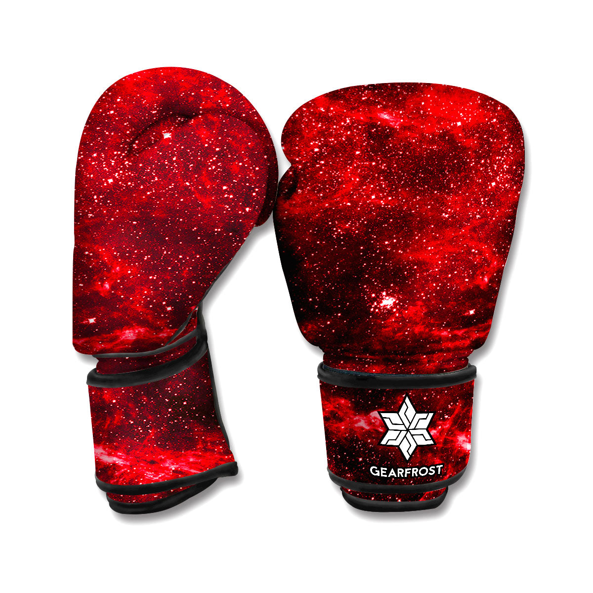 Red Stardust Universe Galaxy Space Print Boxing Gloves