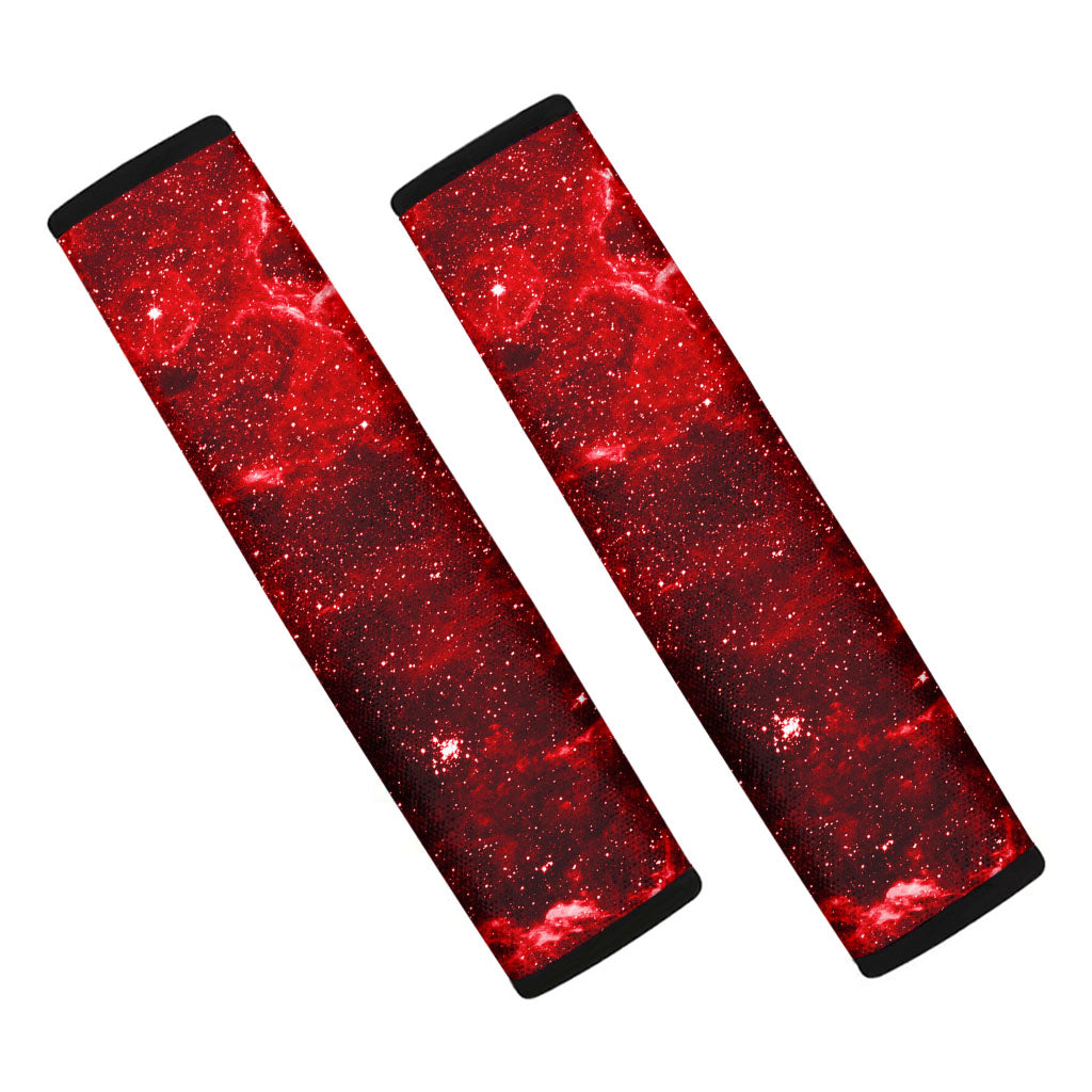 Red Stardust Universe Galaxy Space Print Car Seat Belt Covers