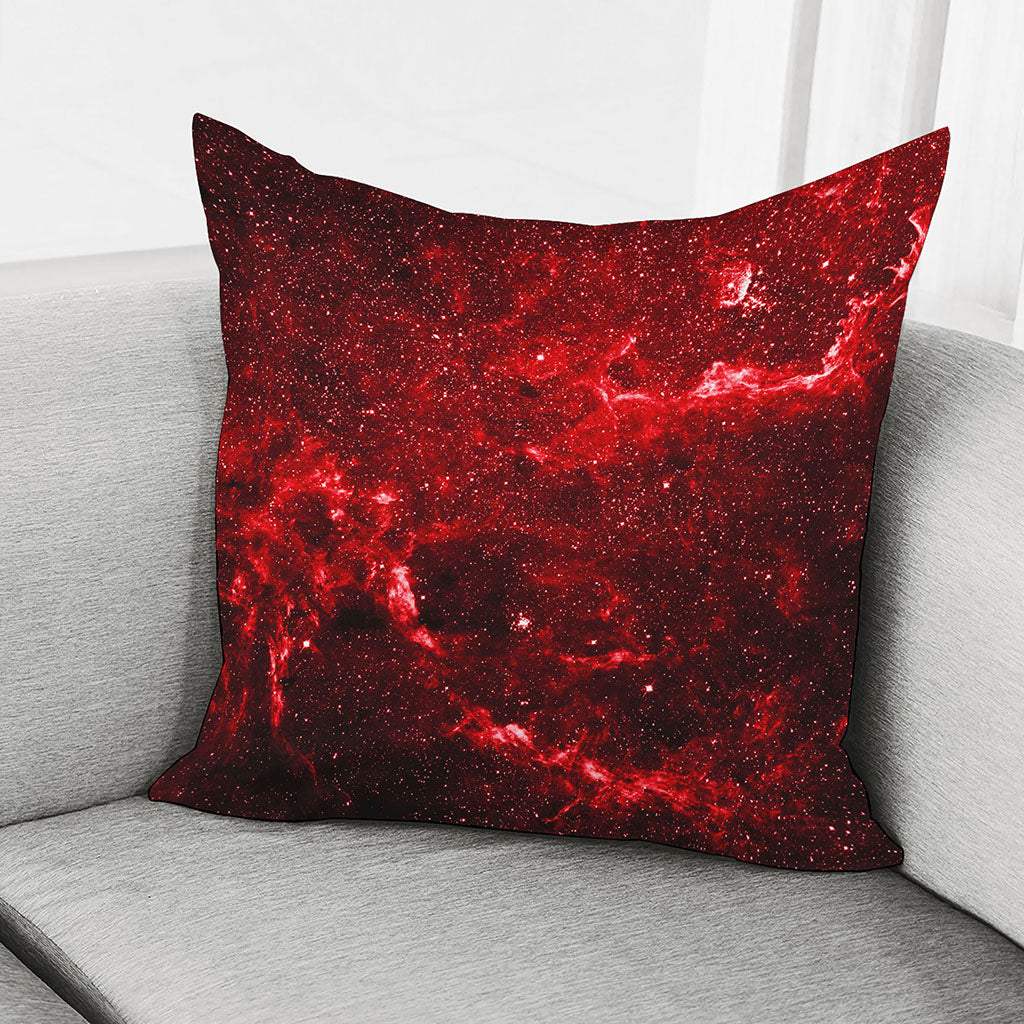Red Stardust Universe Galaxy Space Print Pillow Cover