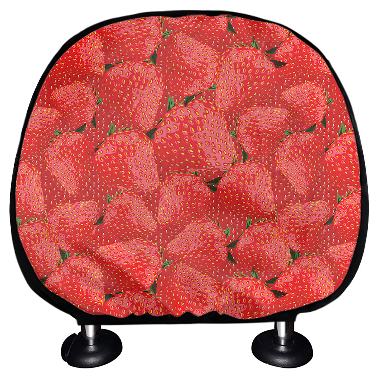 Red Strawberry Pattern Print Car Headrest Covers