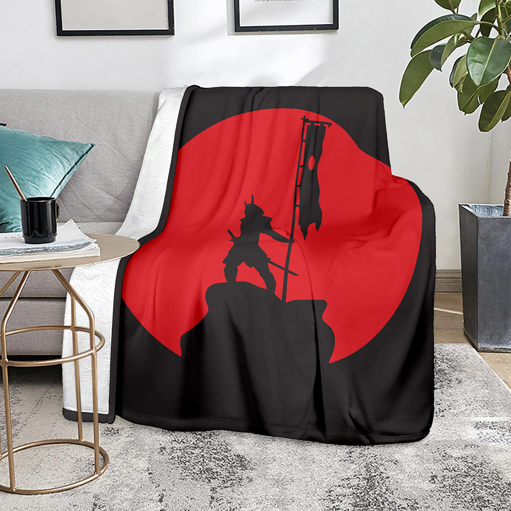 Red Sun Samurai Print Blanket