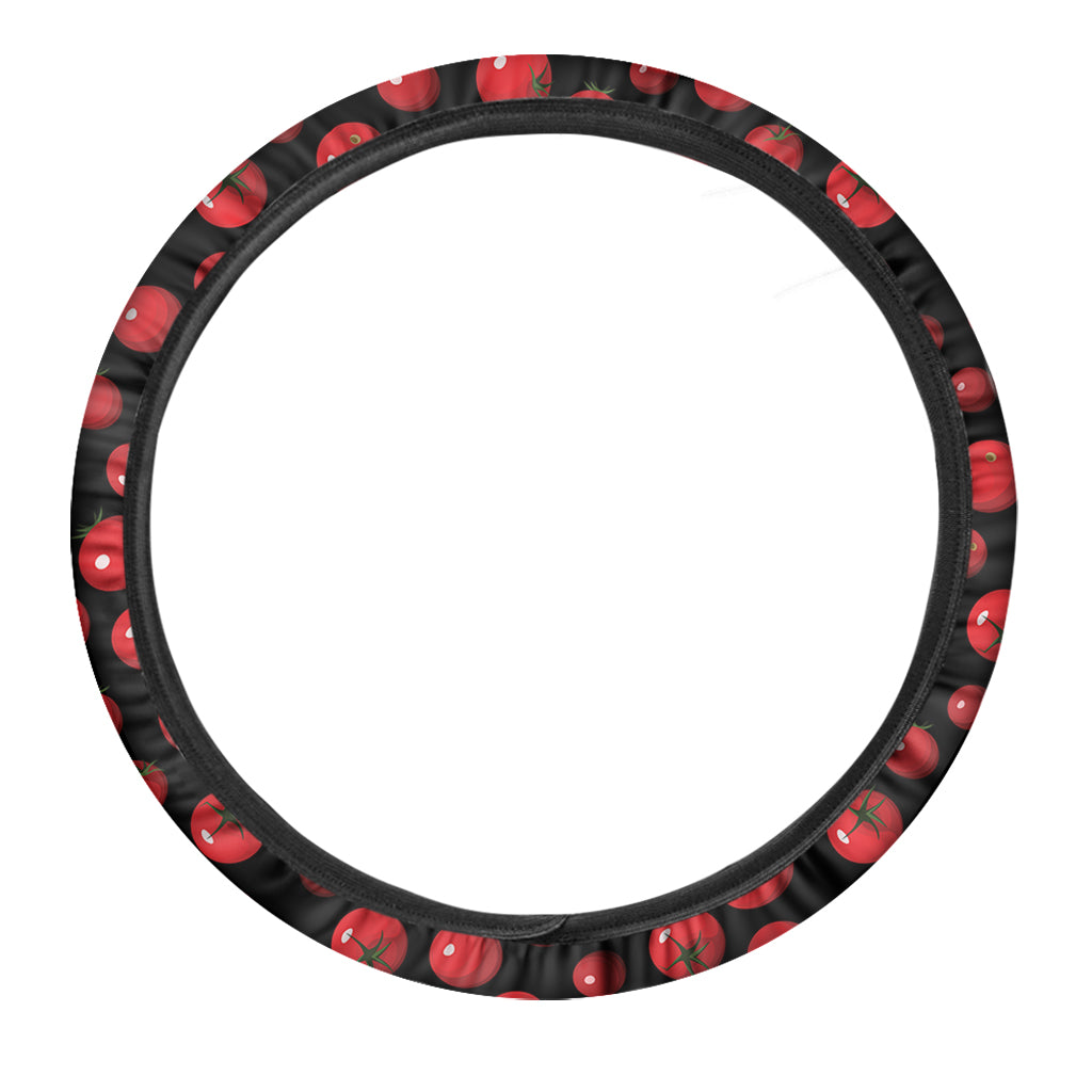 Red Tomato Pattern Print Car Steering Wheel Cover
