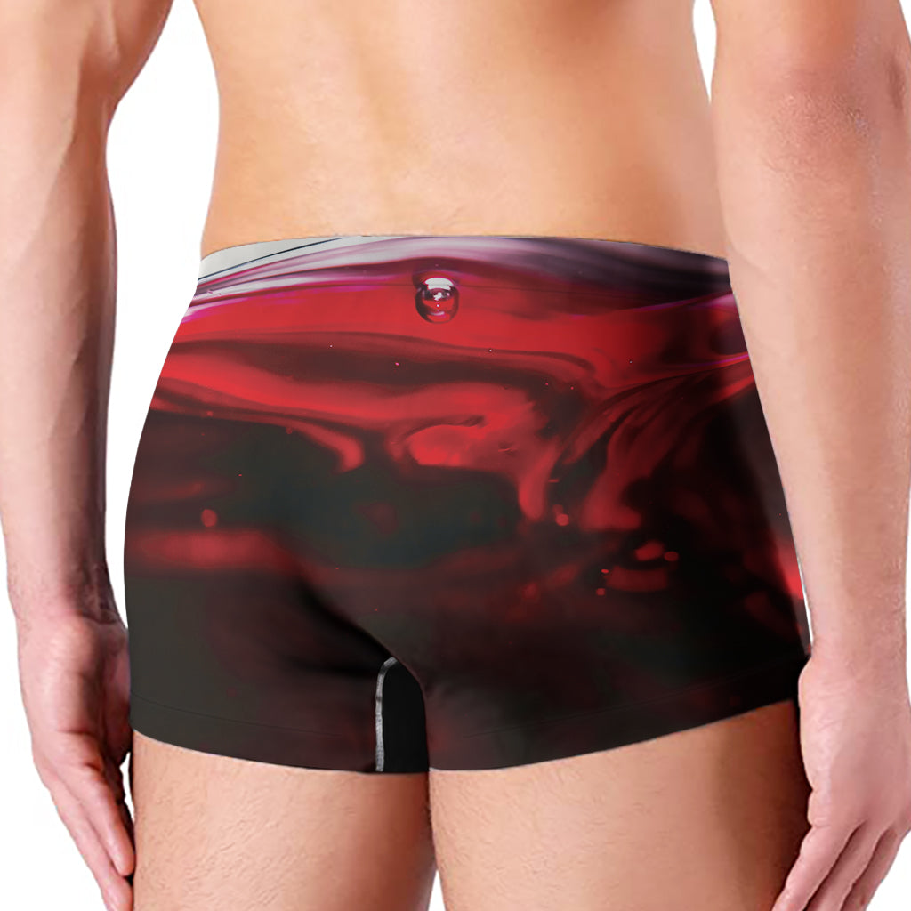 Red Wine Print Men's Boxer Briefs