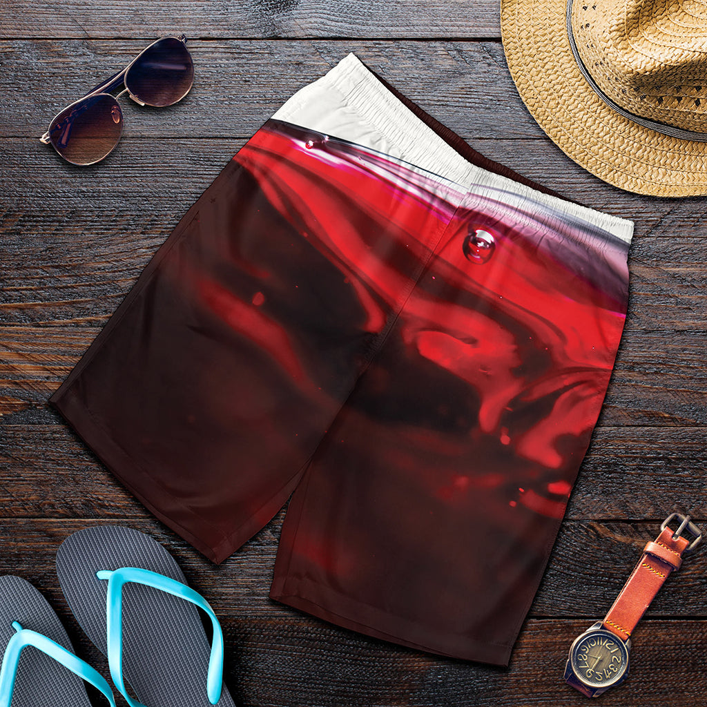 Red Wine Print Men's Shorts