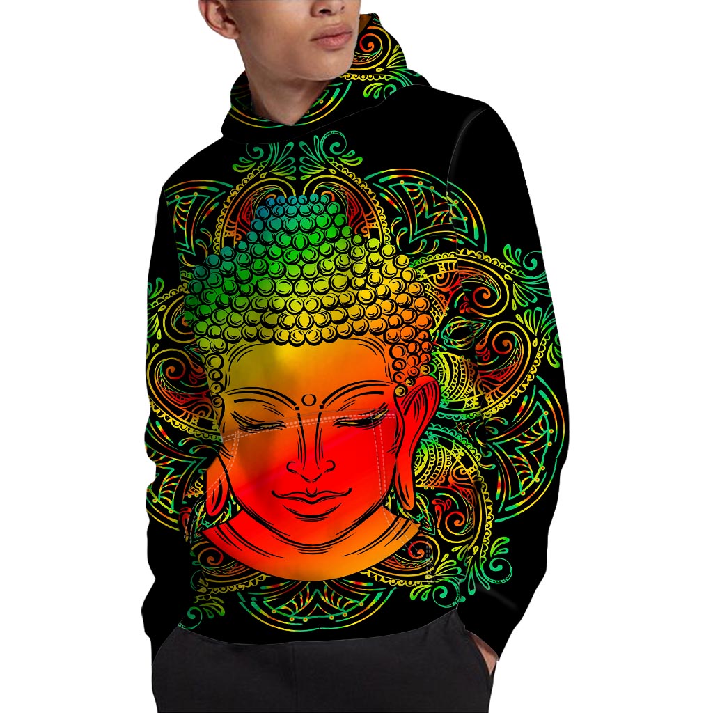 Reggae Buddha Print Pullover Hoodie