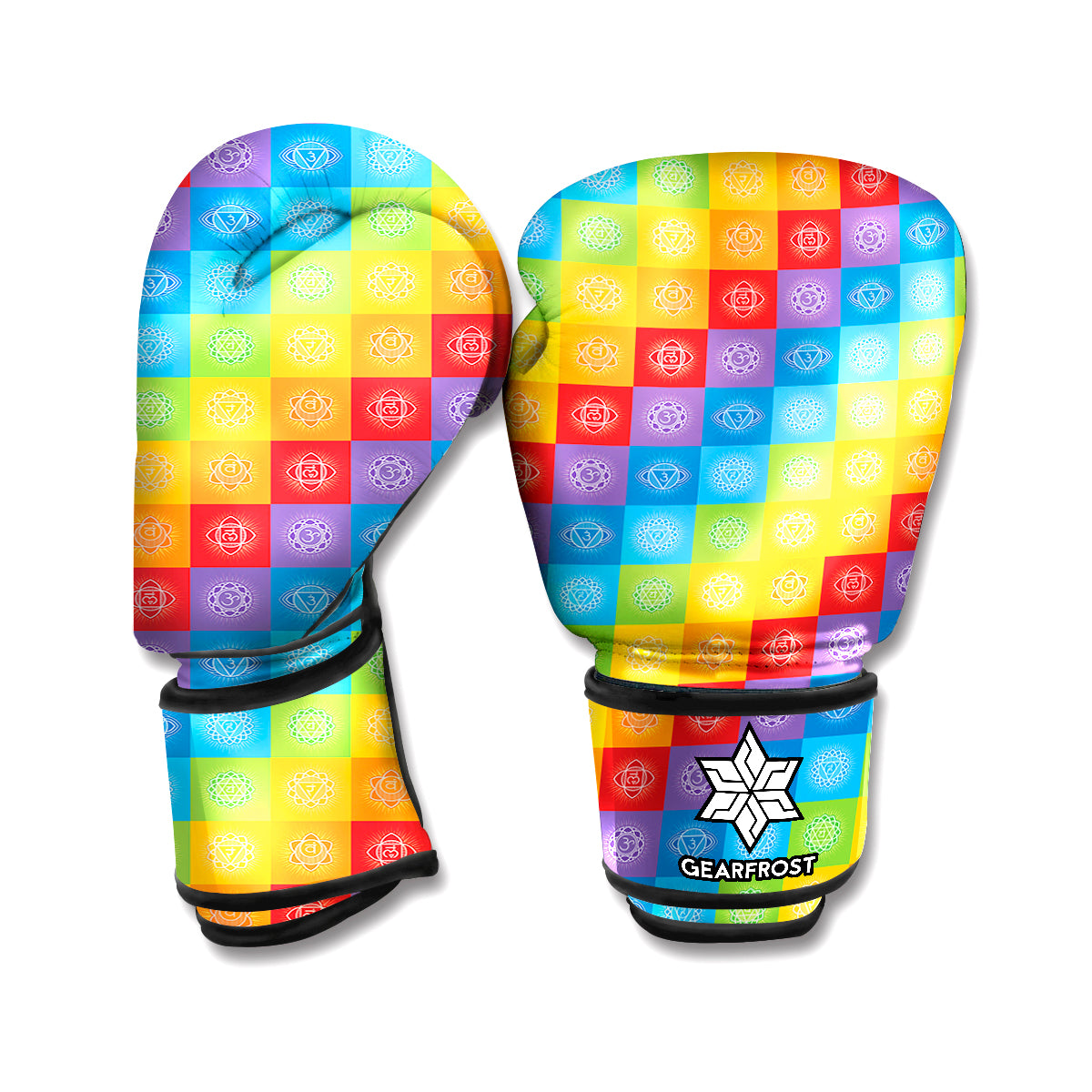 Reiki And The 7 Chakras Pattern Print Boxing Gloves