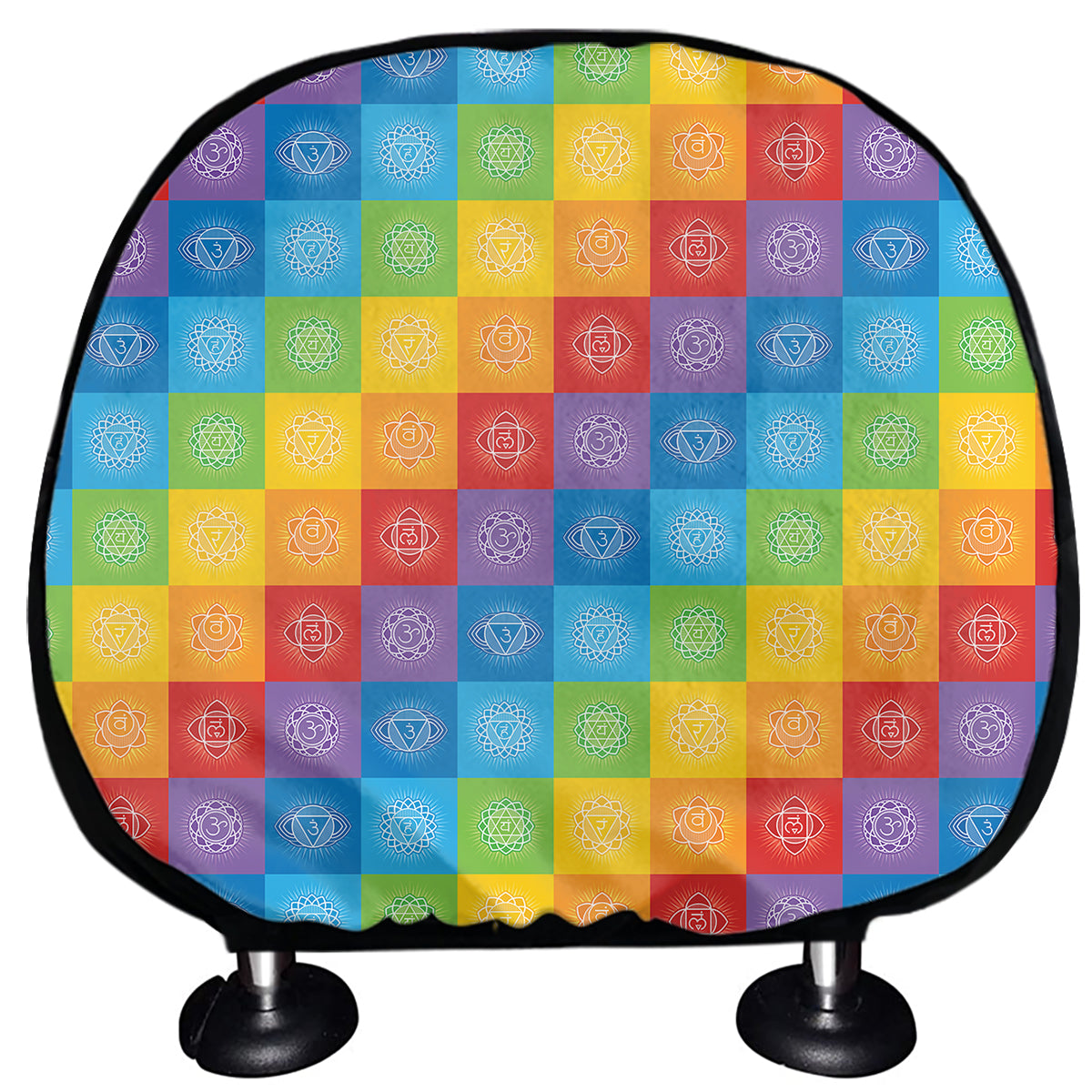 Reiki And The 7 Chakras Pattern Print Car Headrest Covers