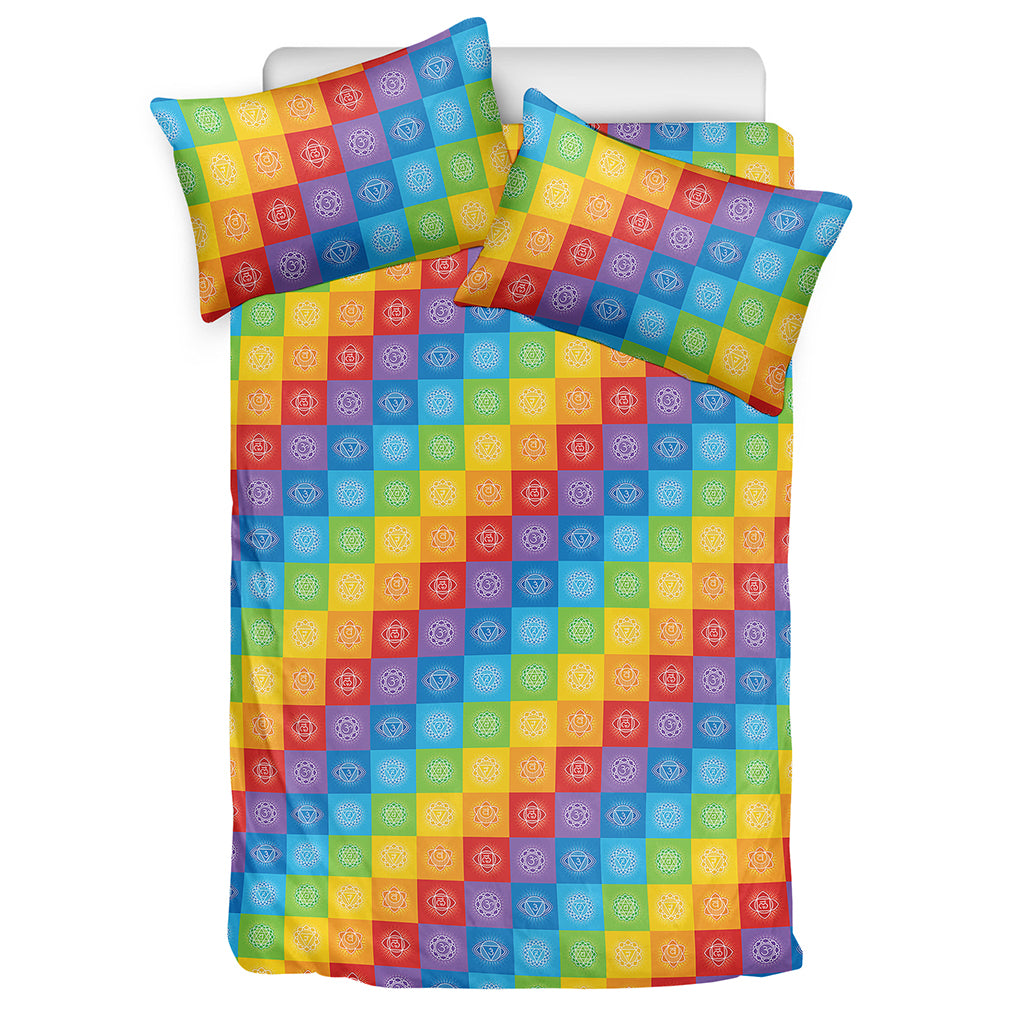 Reiki And The 7 Chakras Pattern Print Duvet Cover Bedding Set