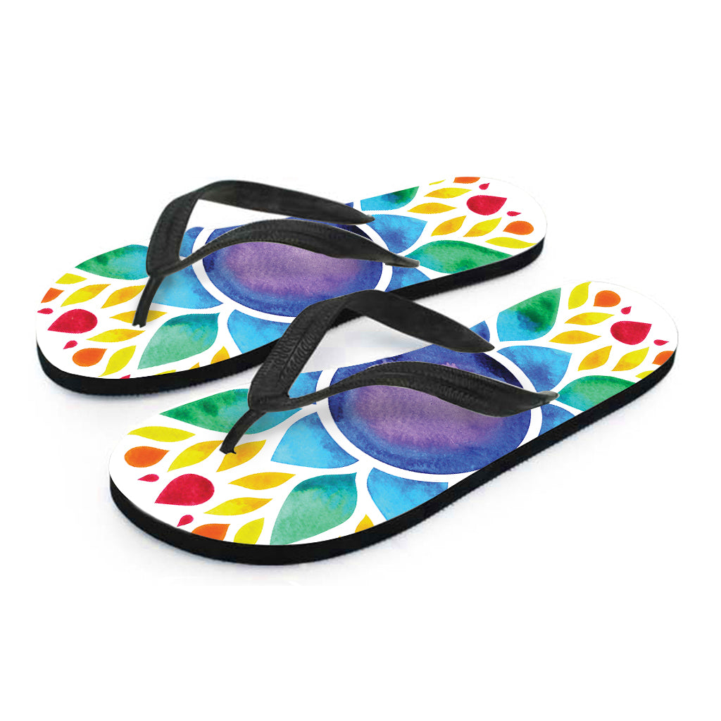 Reiki Chakra Flower Print Flip Flops