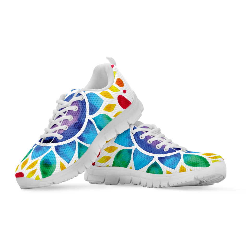 Reiki Chakra Flower Print White Sneakers