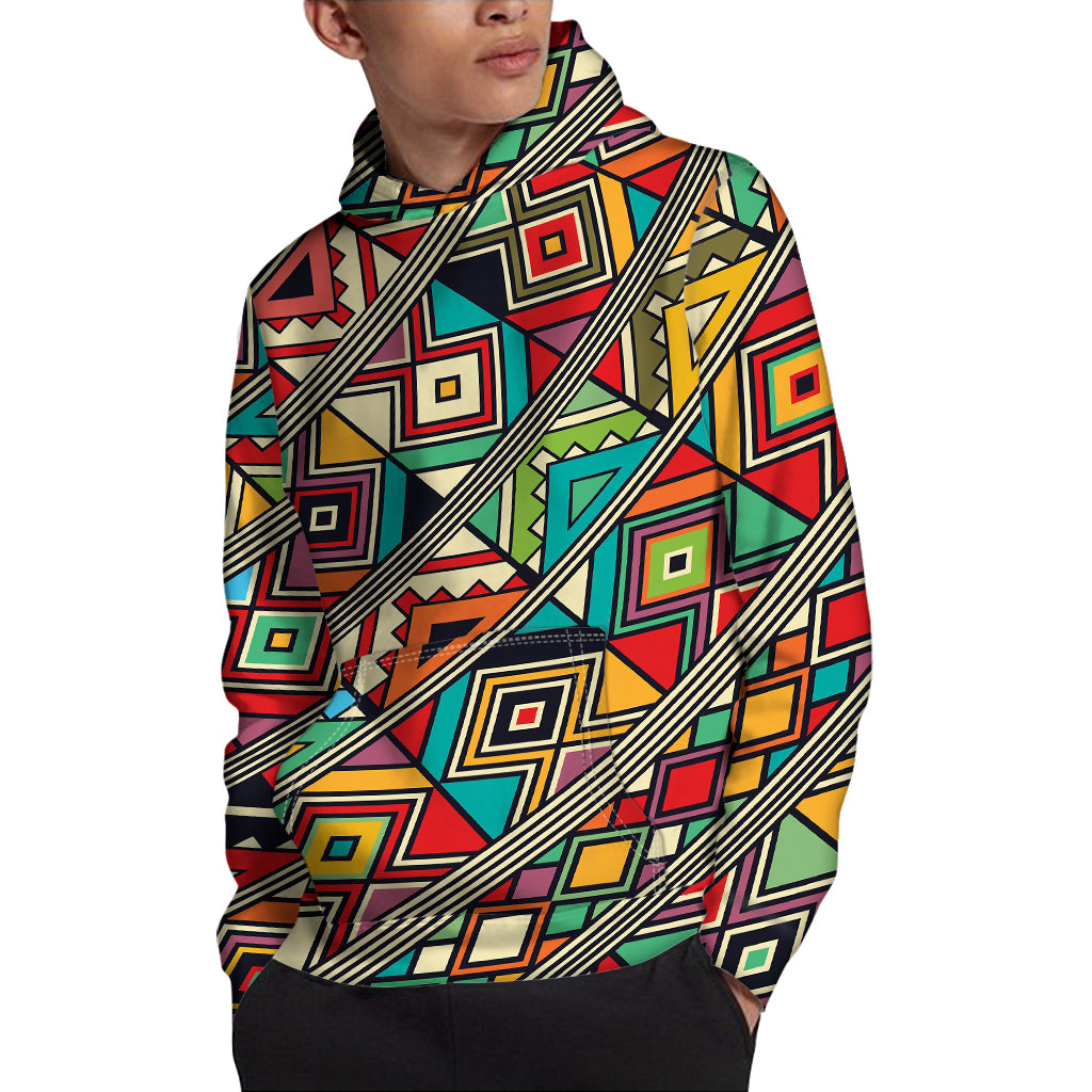 Retro African Ethnic Tribal Print Pullover Hoodie