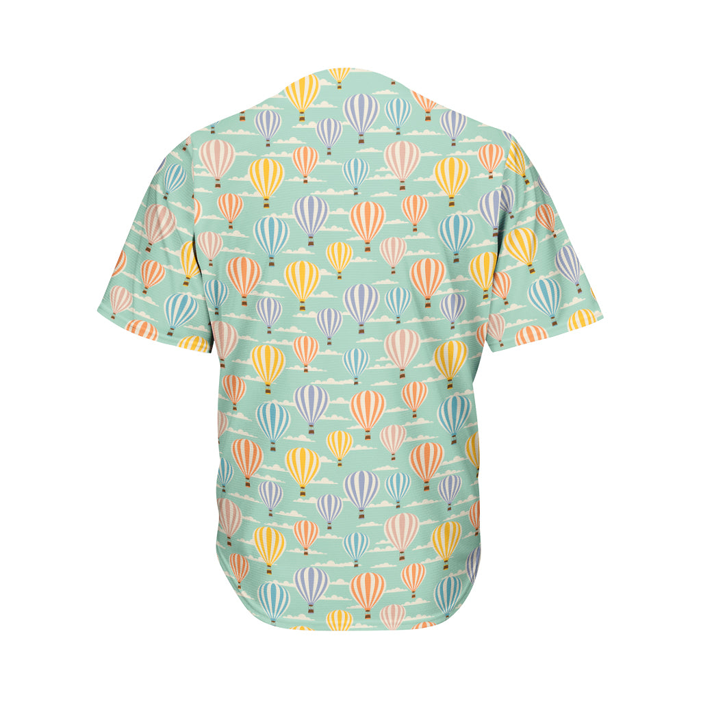 Retro Air Balloon Pattern Print Men's Baseball Jersey