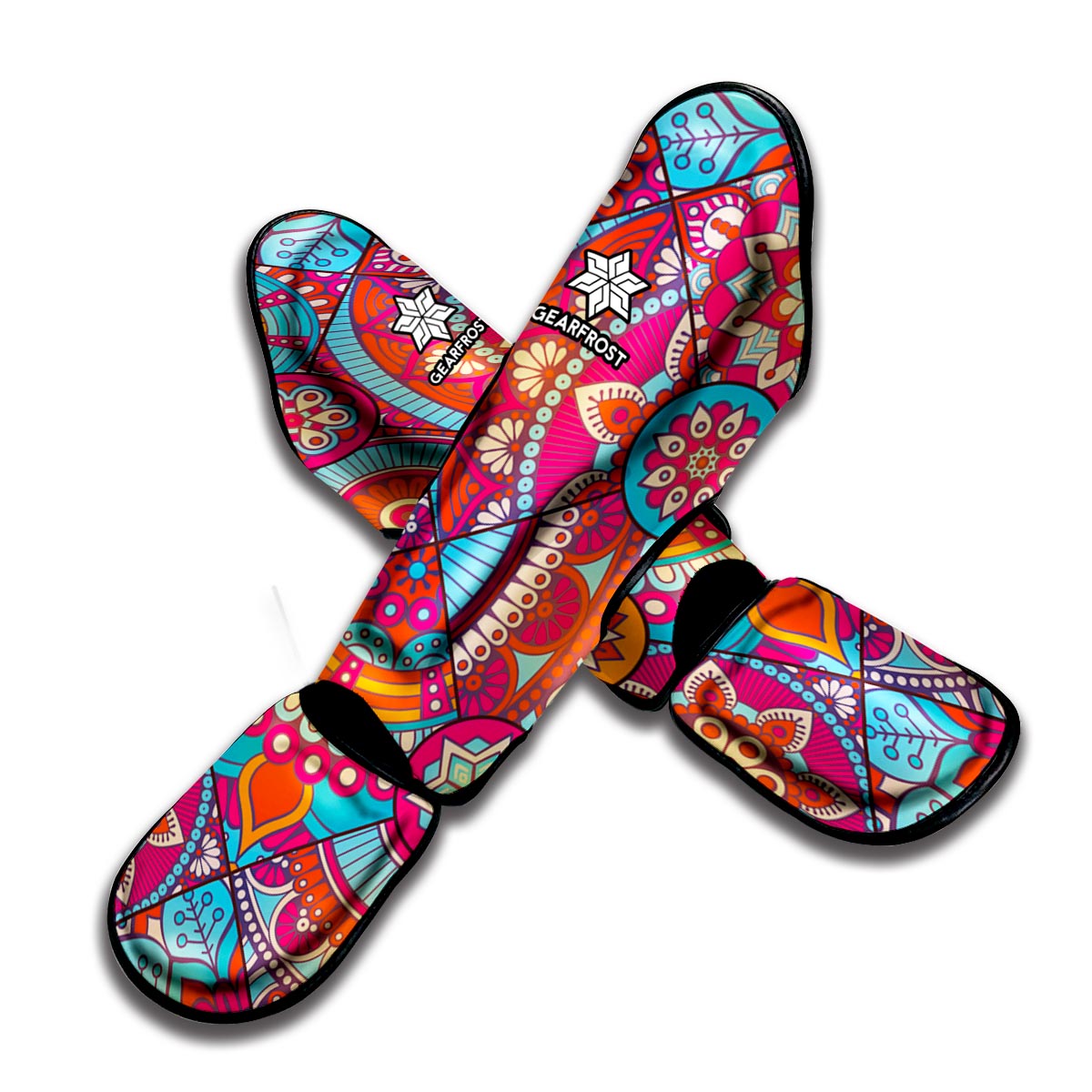 Retro Bohemian Mandala Pattern Print Muay Thai Shin Guard