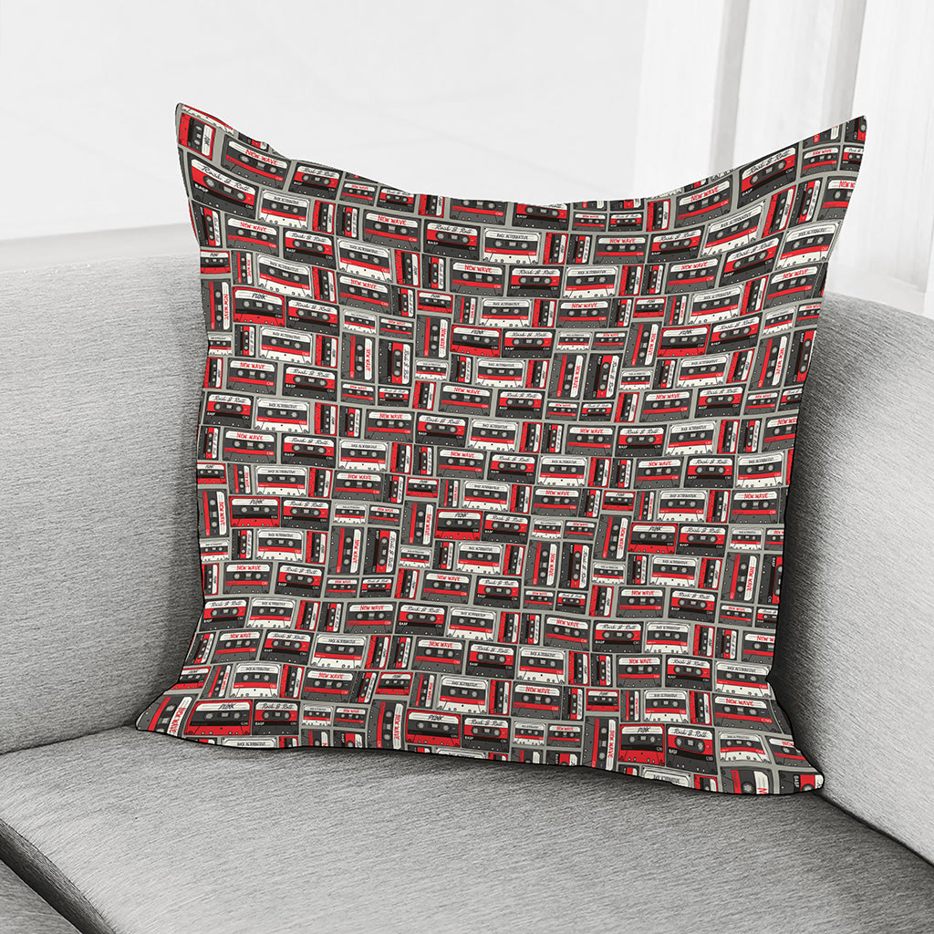 Retro Cassette Tape Pattern Print Pillow Cover