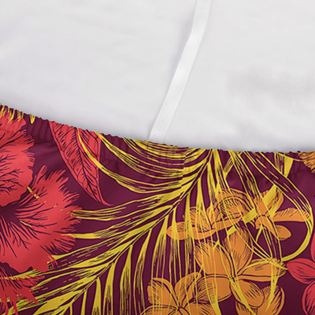 Retro Hawaiian Tropical Floral Print Sofa Cover