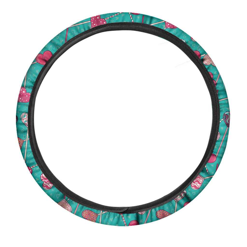 Retro Lollipop Pattern Print Car Steering Wheel Cover