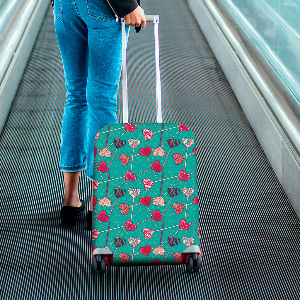 Retro Lollipop Pattern Print Luggage Cover