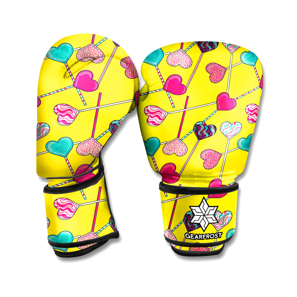 Retro Lollipop Print Boxing Gloves