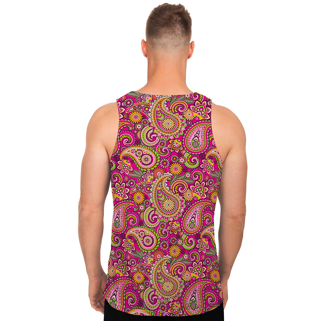 Retro Paisley Pattern Print Men's Tank Top
