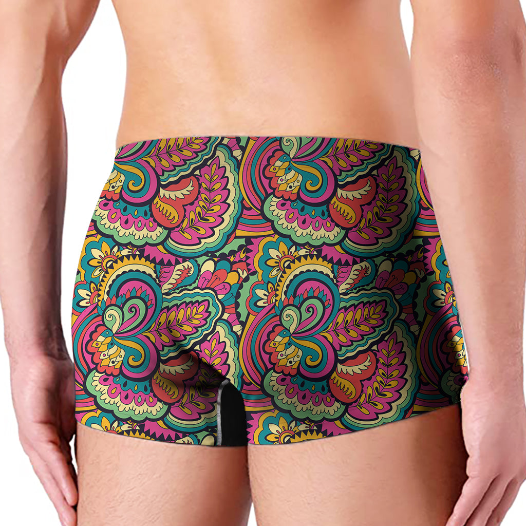 Retro Psychedelic Hippie Pattern Print Men's Boxer Briefs