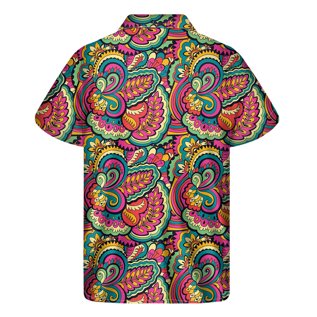 Retro Psychedelic Hippie Pattern Print Men's Short Sleeve Shirt
