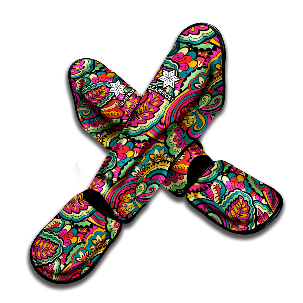 Retro Psychedelic Hippie Pattern Print Muay Thai Shin Guard
