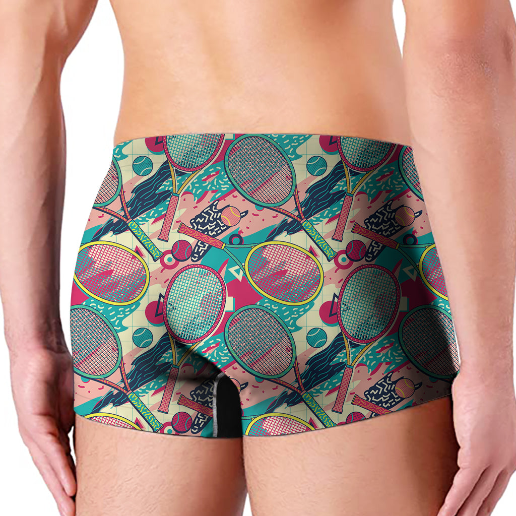 Retro Tennis Pattern Print Men's Boxer Briefs