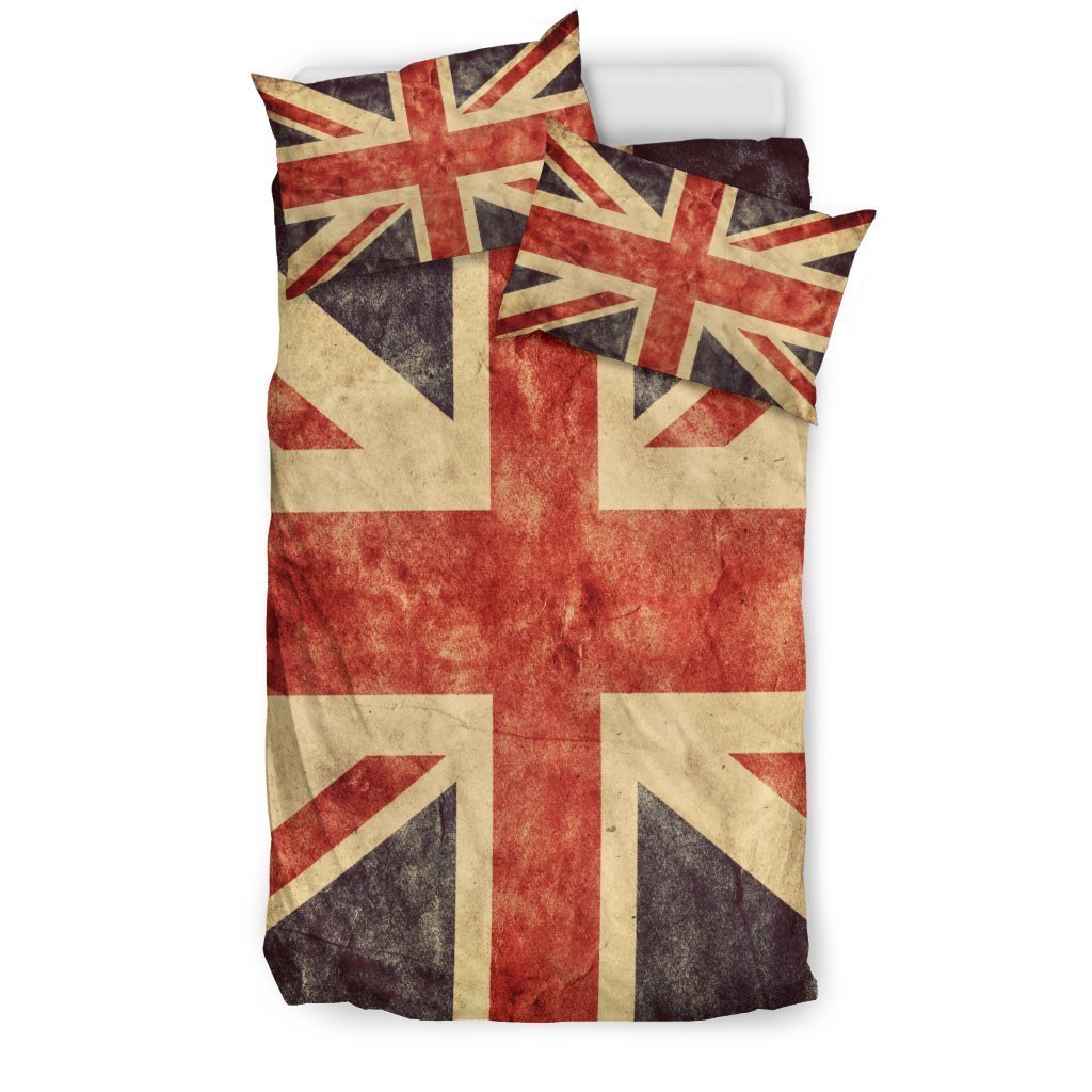 Retro Union Jack British Flag Print Duvet Cover Bedding Set GearFrost