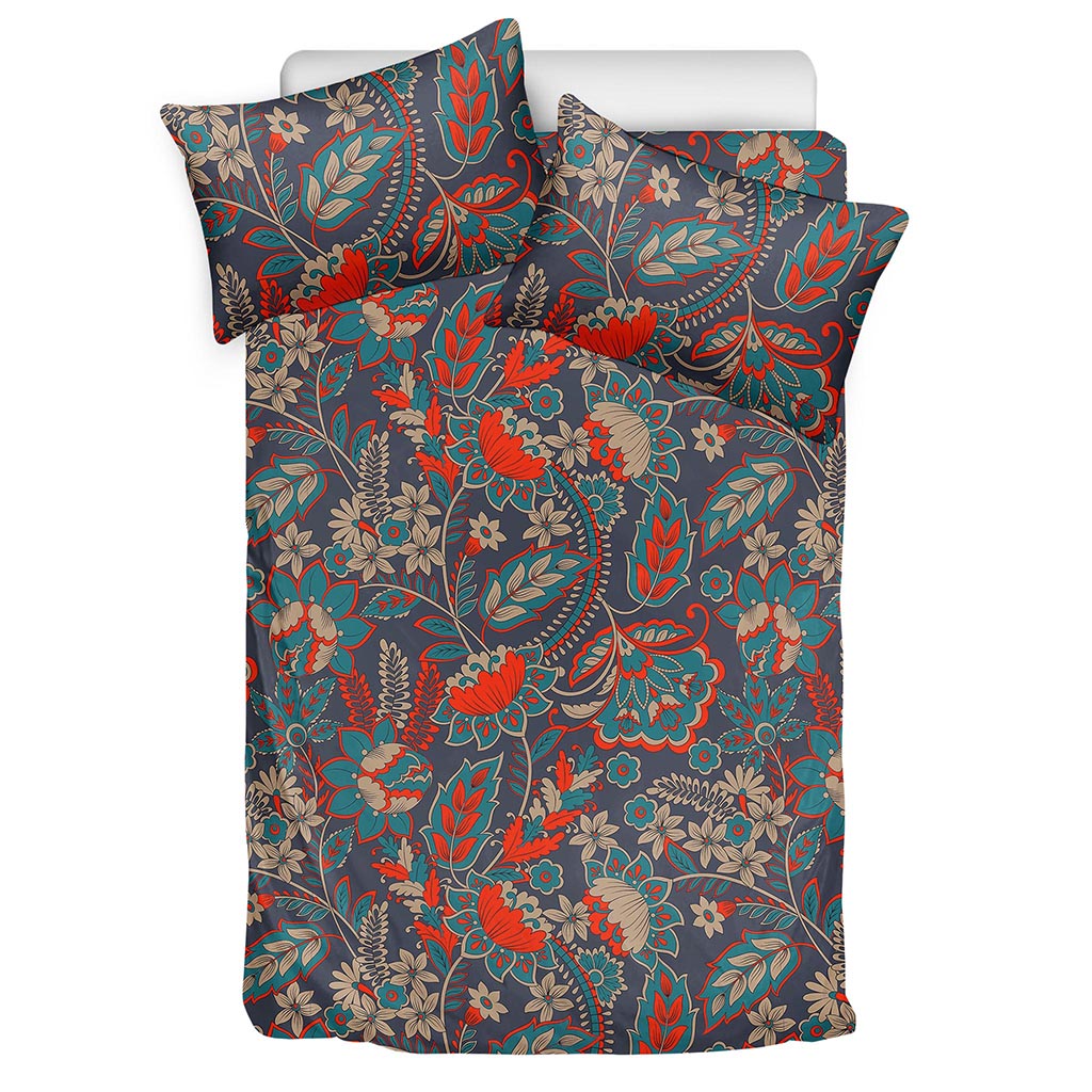 Retro Vintage Bohemian Floral Print Duvet Cover Bedding Set