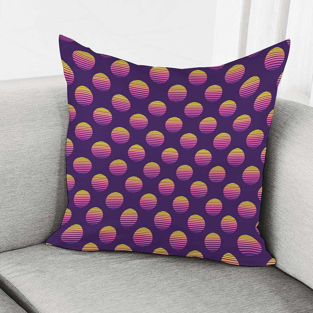 Retrowave Sunset Pattern Print Pillow Cover