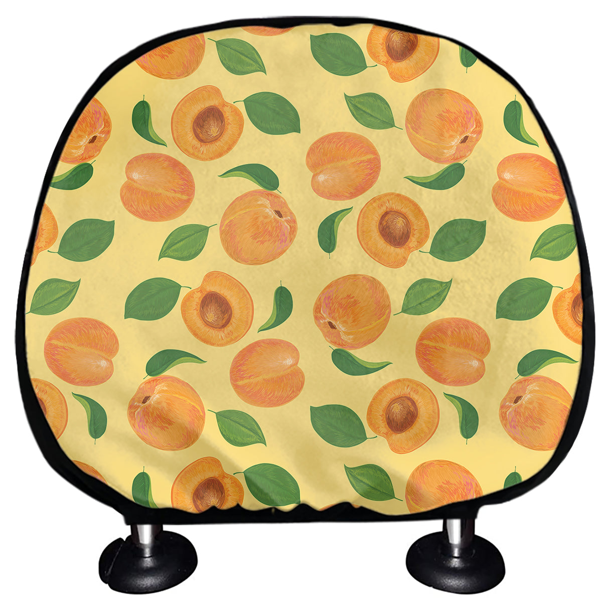 Ripe Apricot Fruit Pattern Print Car Headrest Covers