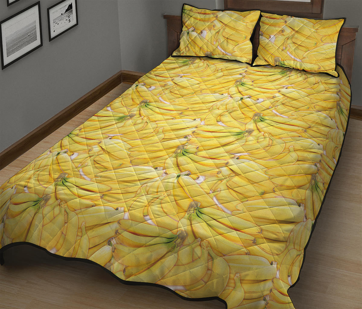 Ripe Banana Pattern Print Quilt Bed Set
