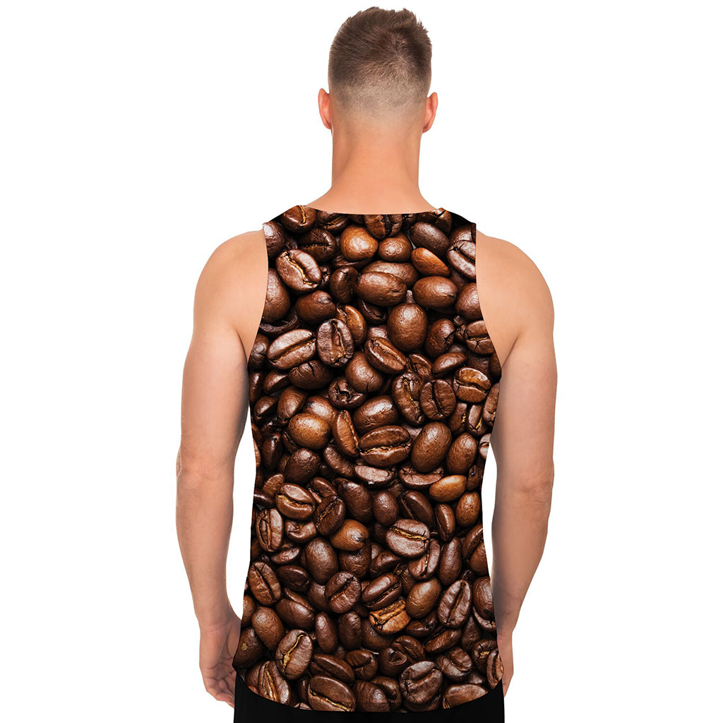 Roasted Coffee Bean Print Men's Tank Top