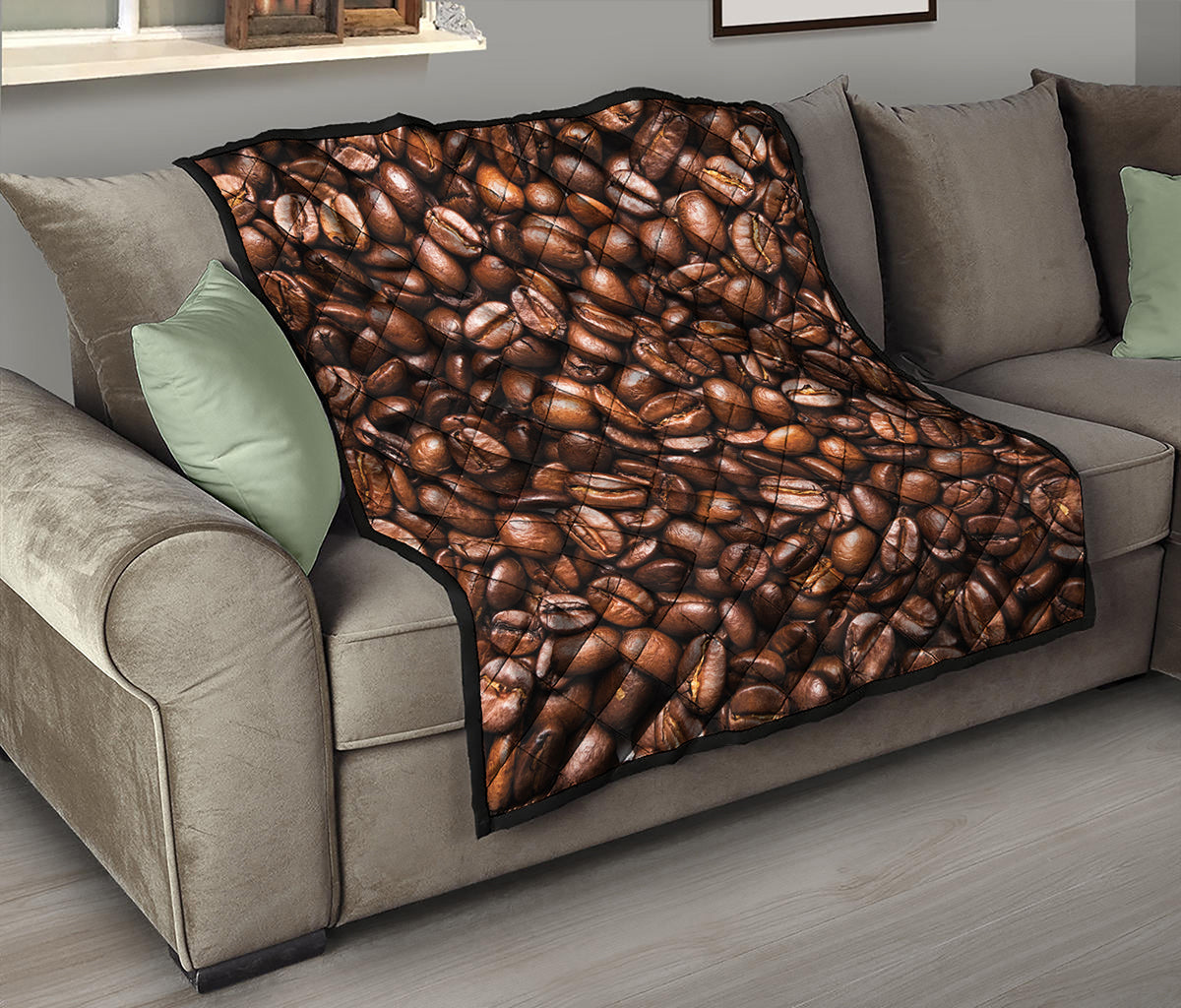 Roasted Coffee Bean Print Quilt