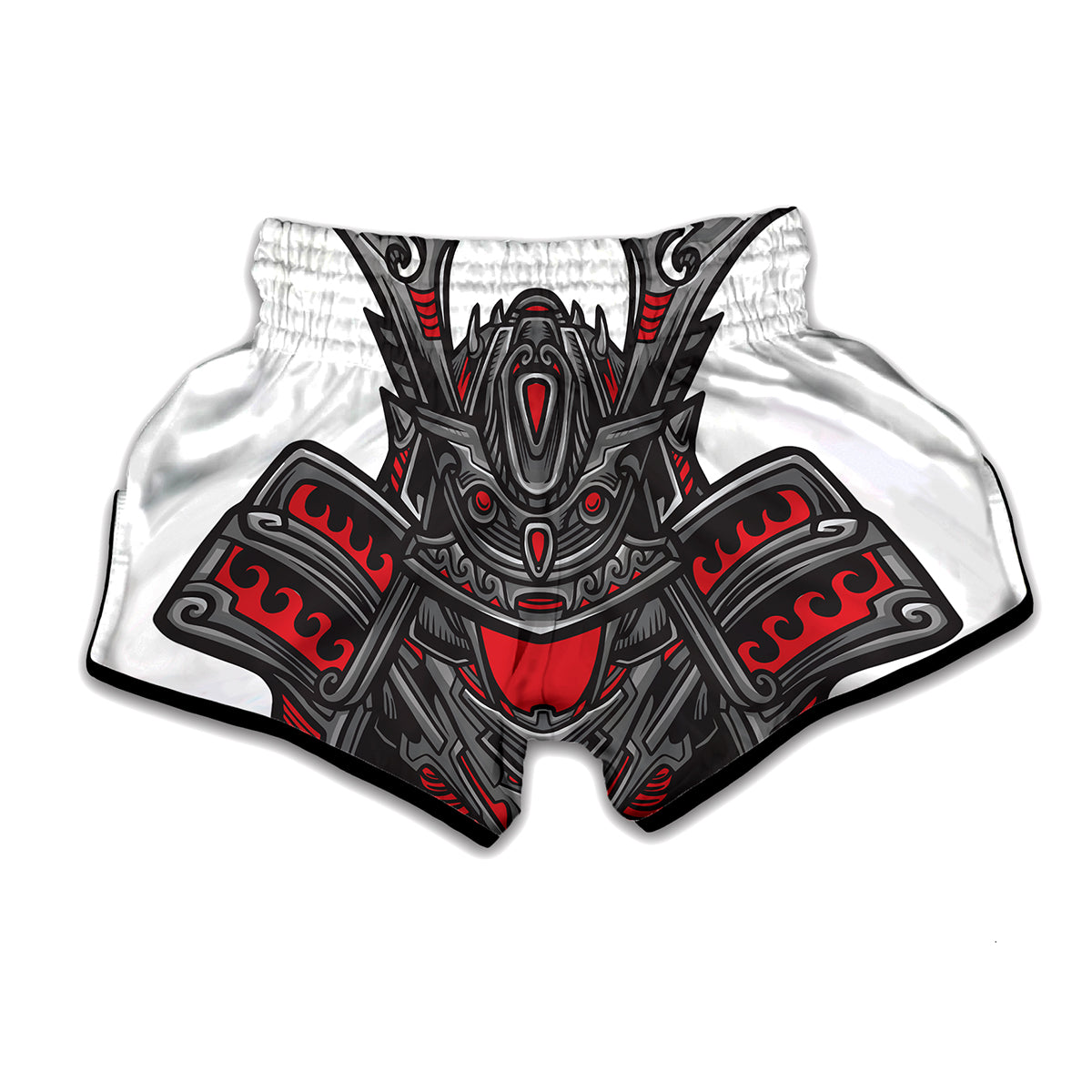 Robot Samurai Mask Print Muay Thai Boxing Shorts